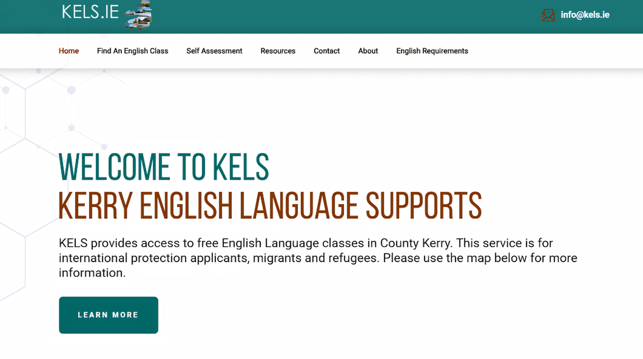 Kerry english language supports website page.